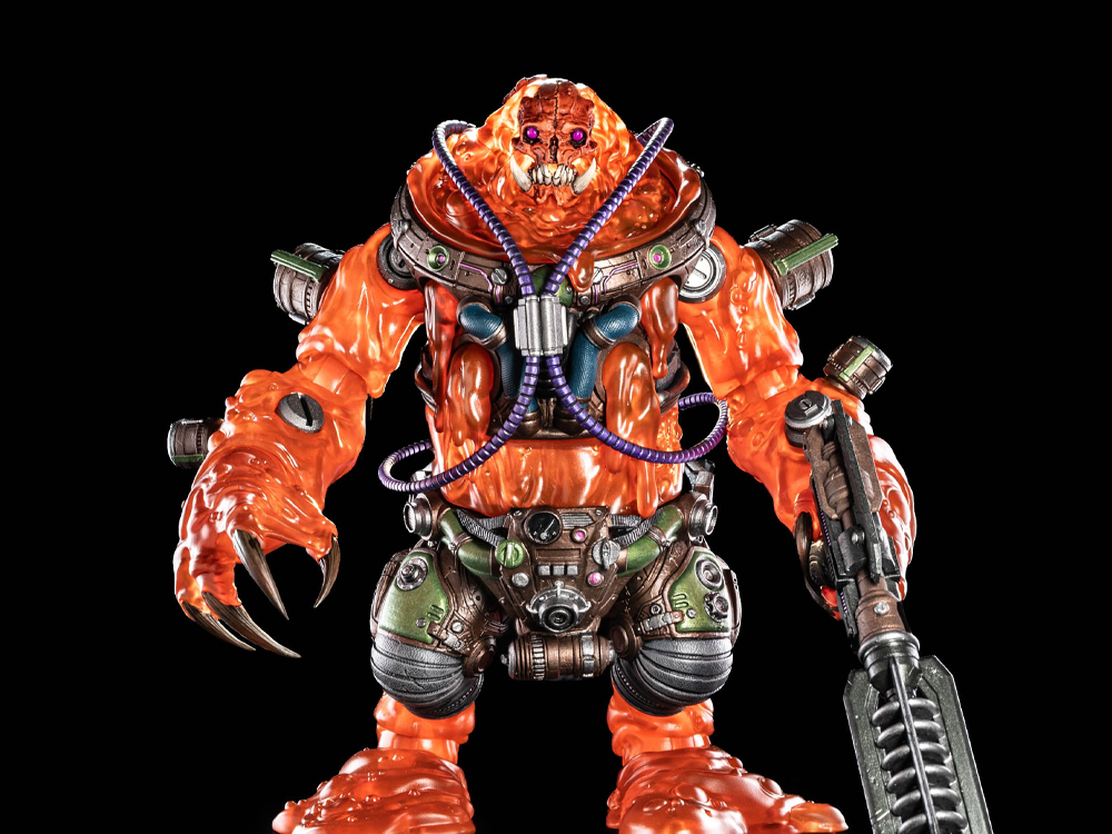 Globulon Krunn Cosmic Legions 6-Inch Figure — Front View with Melee Weapon and Claw Hand