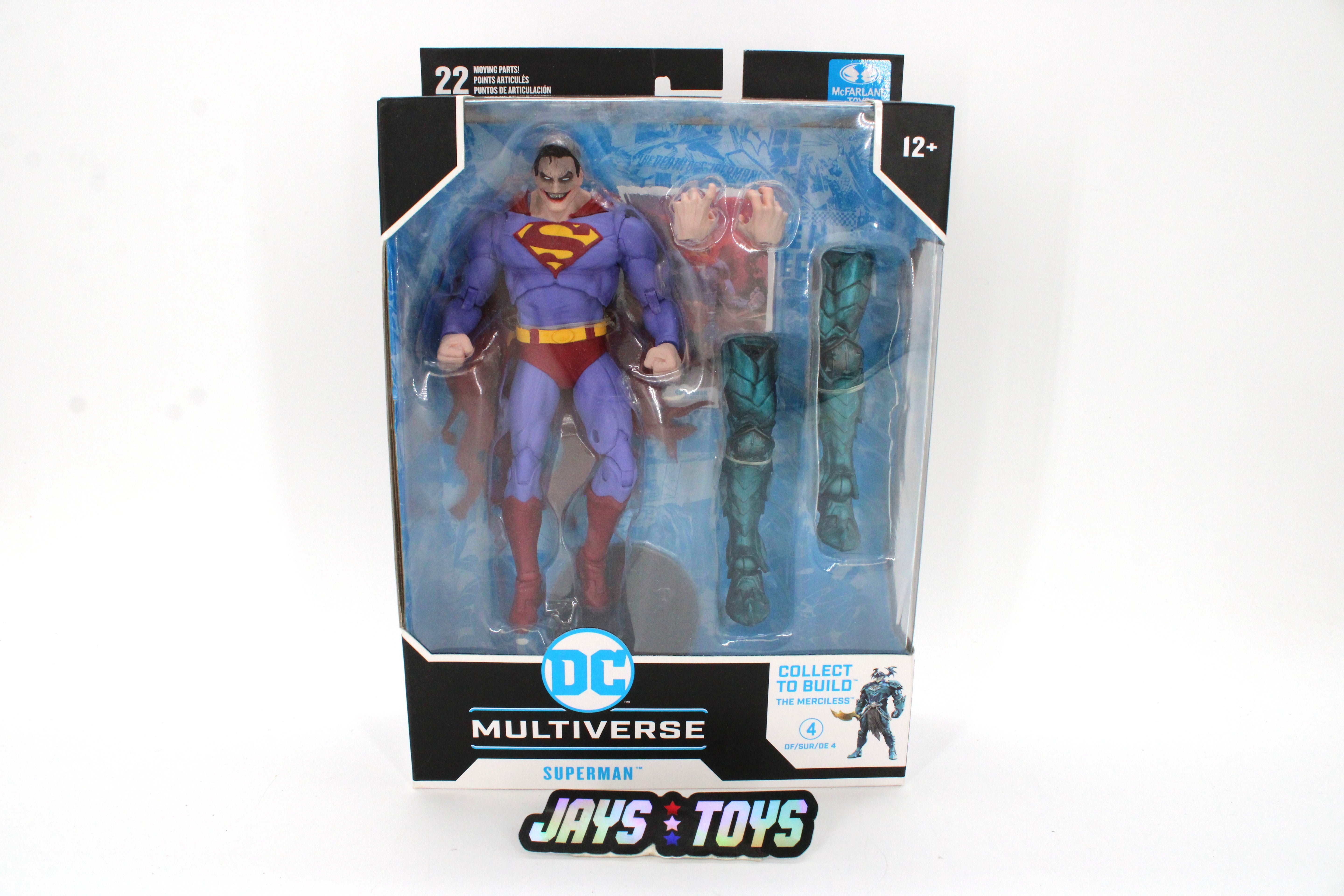 Superman Infected DC Multiverse Figure 4 of 4 — Card Front with Merciless BAF Legs Visible