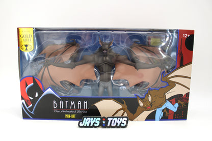 Man-Bat DC Direct Gold Label BTAS Figure — Box Front View with Gold Label Emblem and Window Display