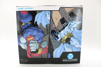 Bizarro & Batzarro DC Multiverse 2-Pack 2024 McFarlane Toys — Box Back with Comic Illustration Art