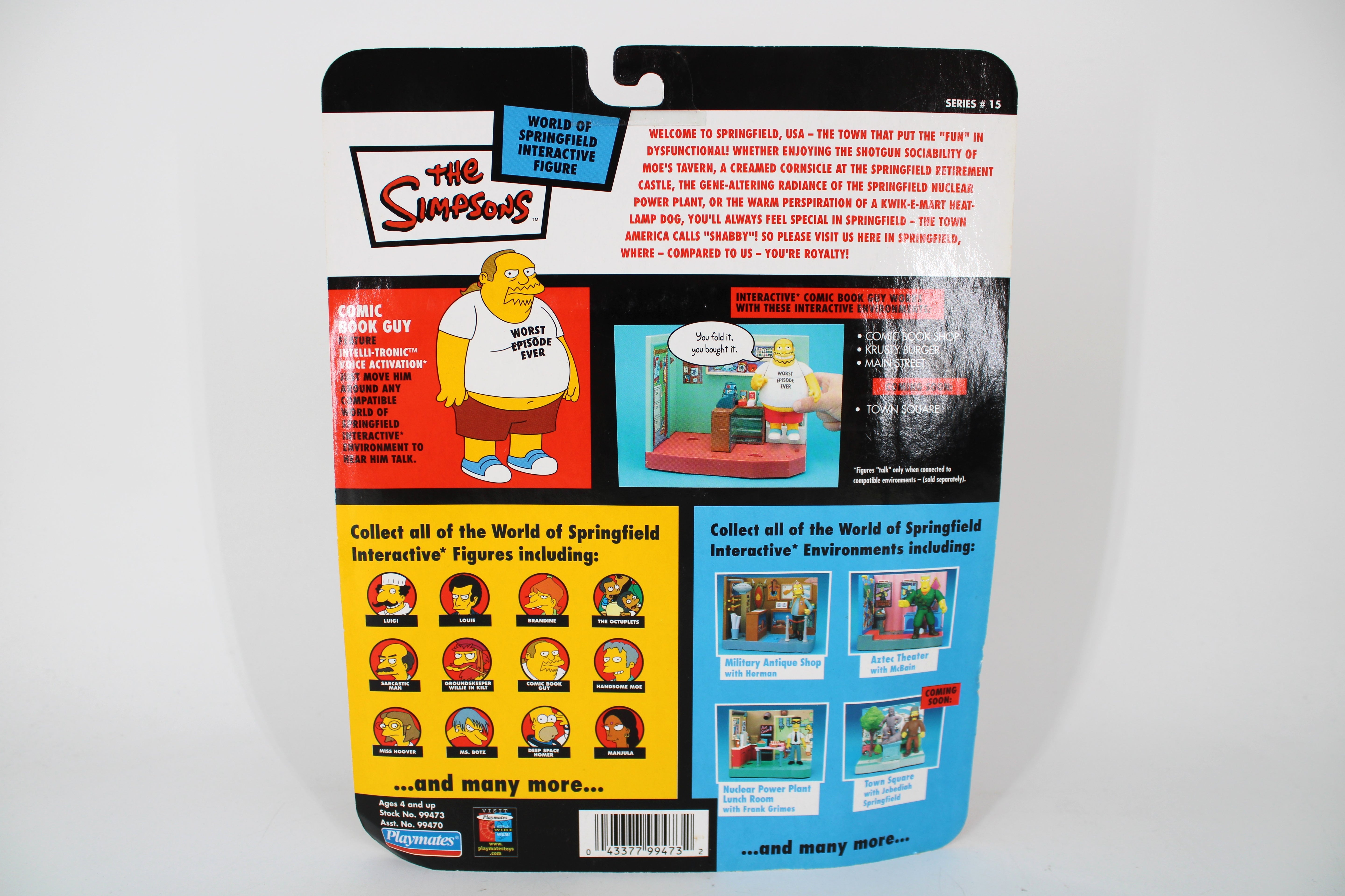 Comic Book Guy World of Springfield Series 15 Figure — Card Back