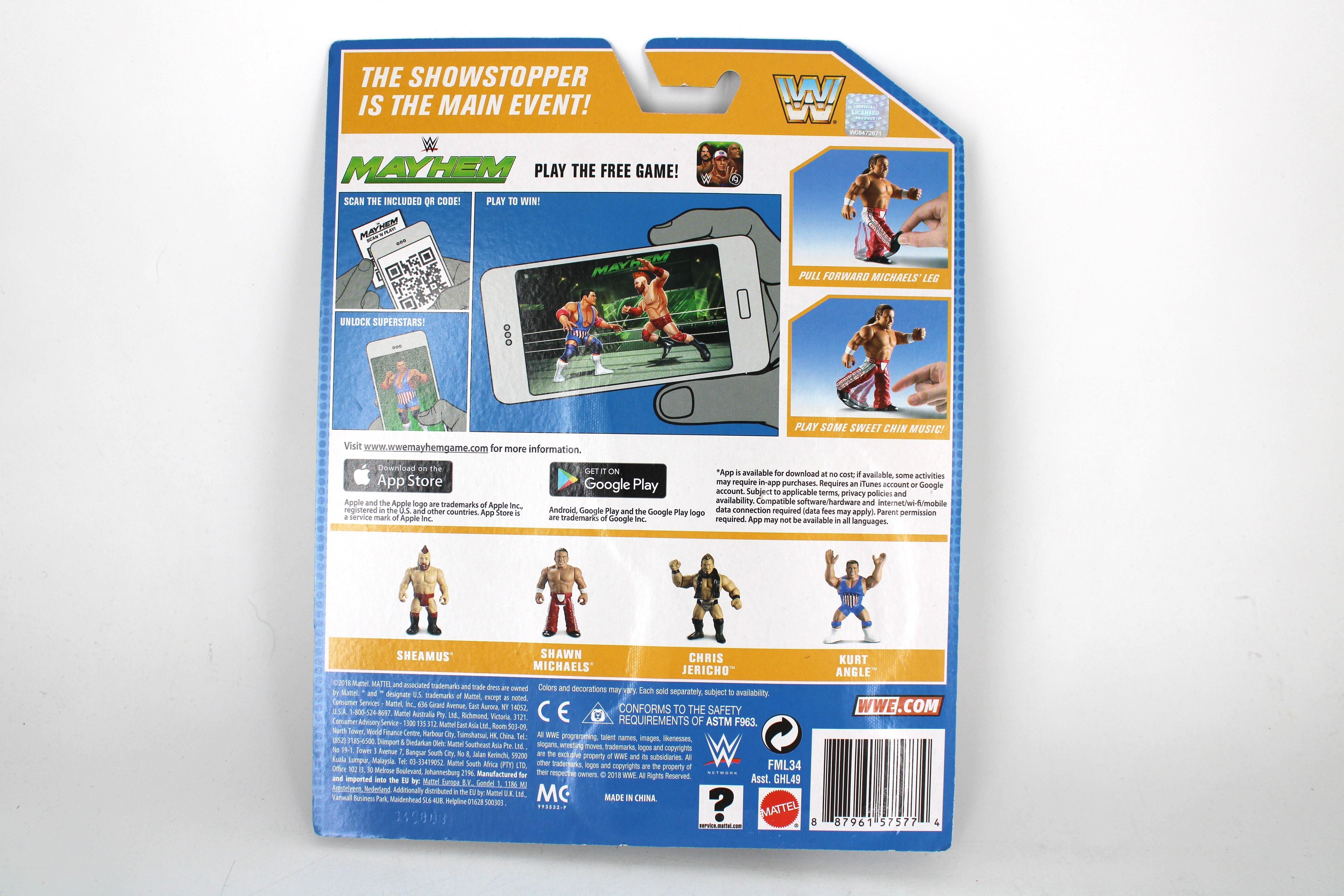 Shawn Michaels Mattel WWE Retro 2018 Carded Figure — Card Back