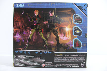 Falcon & Quarrel GI Joe Classified Series #138 Night Force 2-Pack — Box Back with Artwork and Accessory Callouts