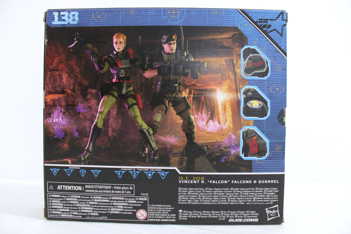 Falcon & Quarrel GI Joe Classified Series #138 Night Force 2-Pack — Box Back with Artwork and Accessory Callouts