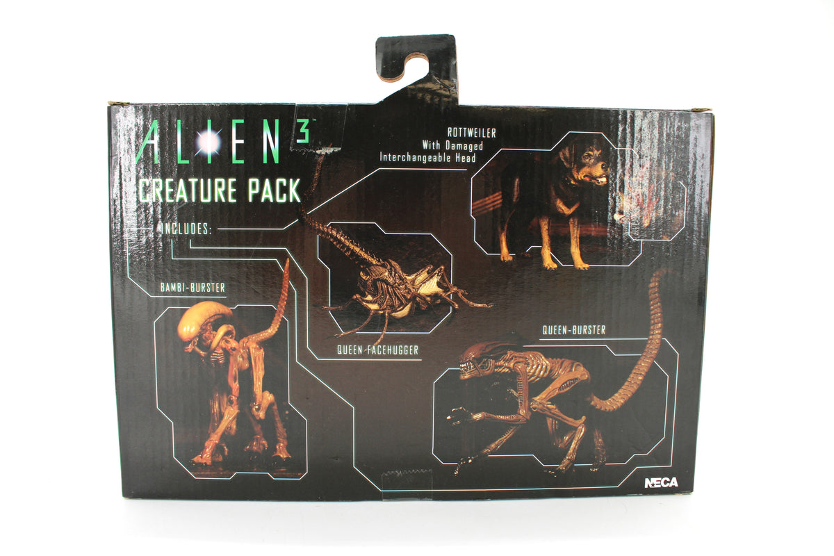 NECA Alien 3 Creature Pack 2019 — Box Back with Individual Creature Labels and Film Photography