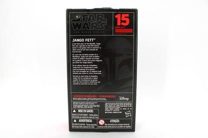 Jango Fett Black Series 6-Inch Figure #15 — Box Back with Number 15 Cardback Detail