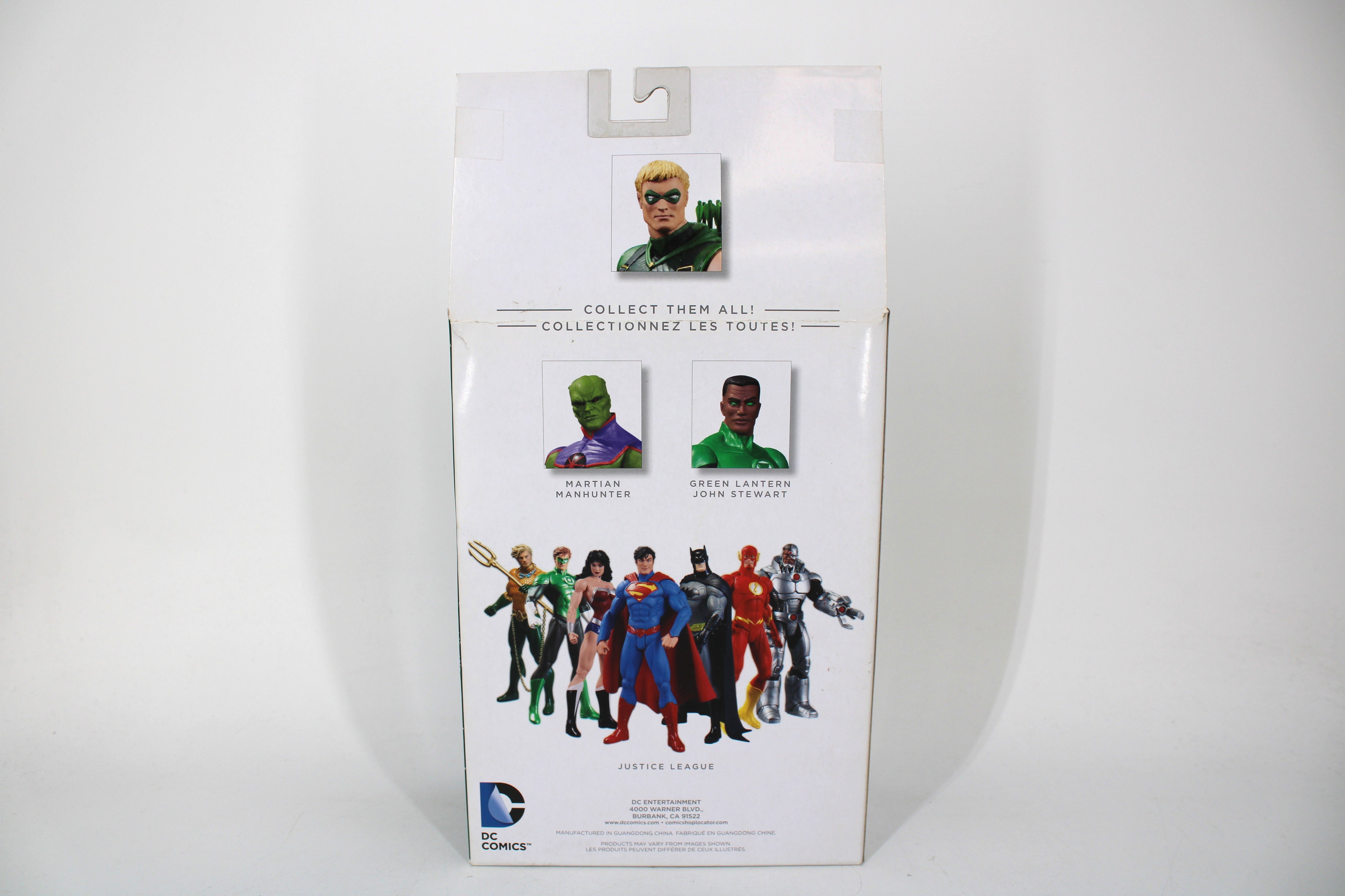 Green Arrow New 52 Justice League DC Collectibles — Card Back with Collect Them All Cross-Sell
