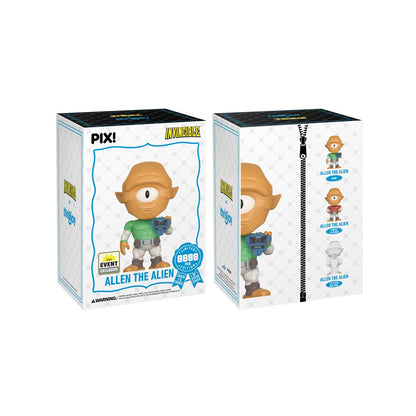 Allen the Alien Invincible Pix! Vinyl Figure — Box Front and Box Side with Chase Odds Detail