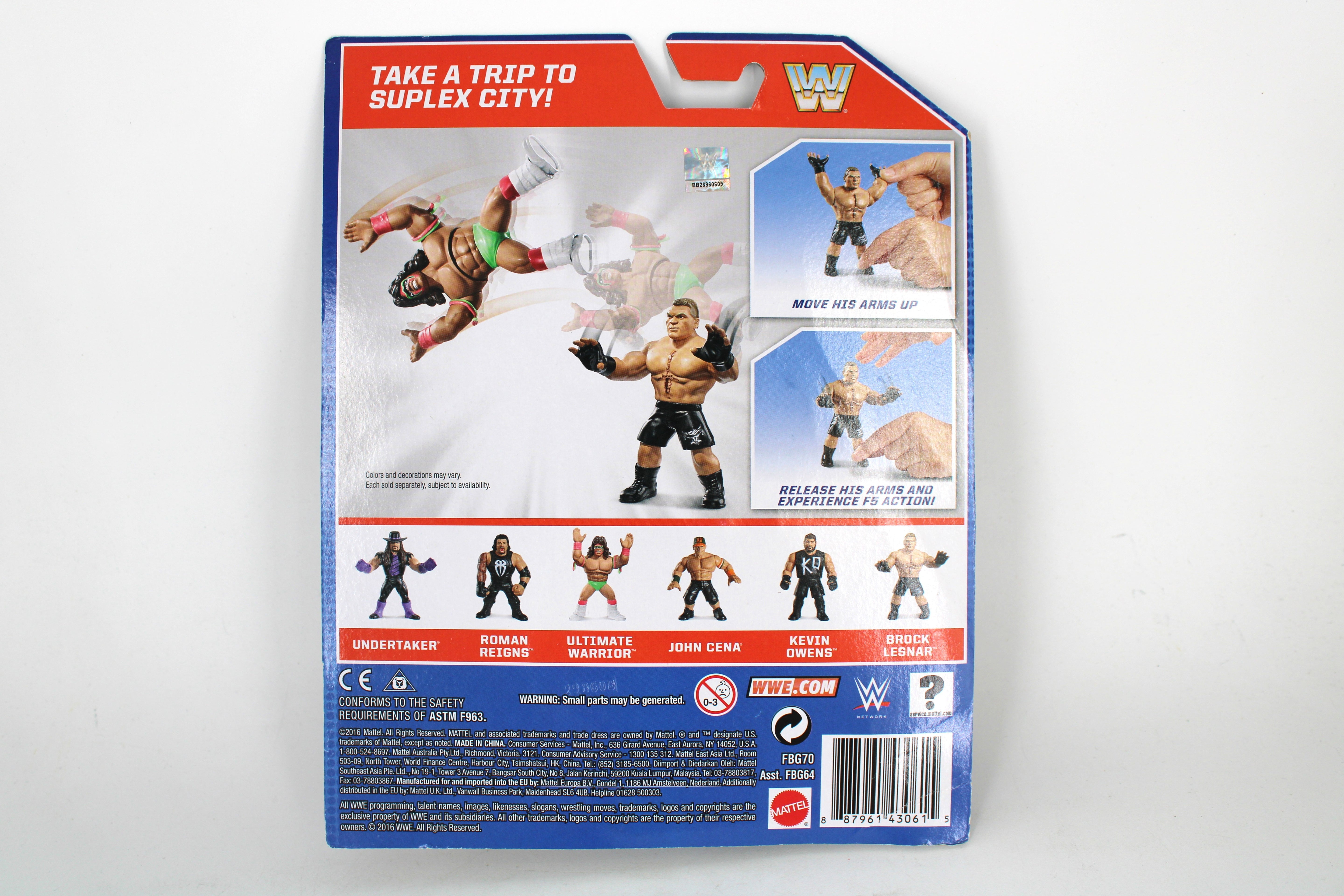 Brock Lesnar WWE Retro 2016 Figure — Card Back with Suplex City Header and Series Lineup