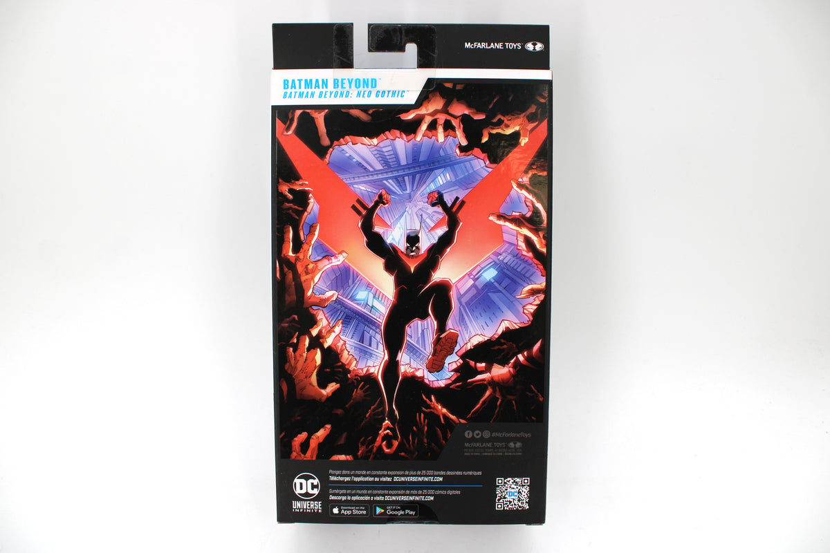 Batman Beyond Neo Gothic DC Multiverse Platinum Edition — Box Back with Neo Gothic Comic Art