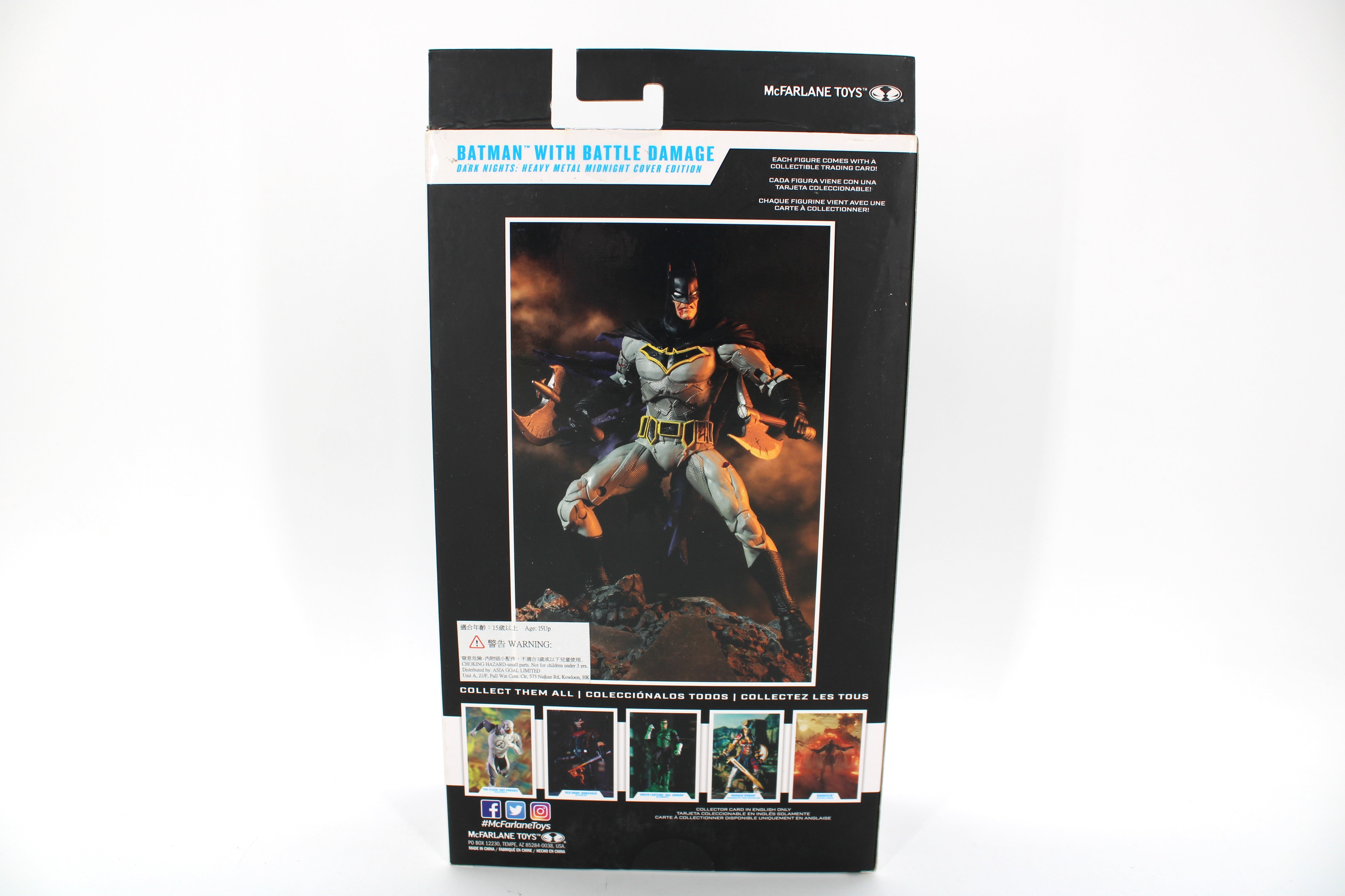 Batman Battle Damage DC Multiverse 7-Inch Figure — Box Back with Collect Them All Wave Lineup