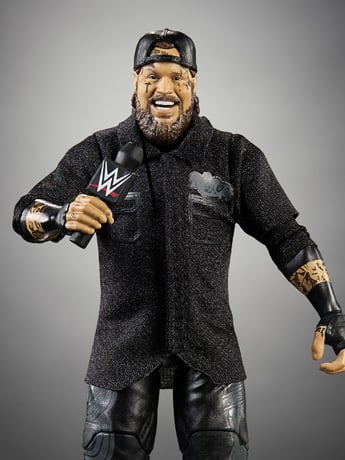 Jelly Roll WWE Elite Series 128 6-Inch Figure — Figure Detail with WWE Microphone and Cap