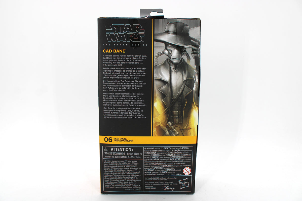 Cad Bane Black Series Clone Wars 6-Inch Figure — Box Back with Character Bio