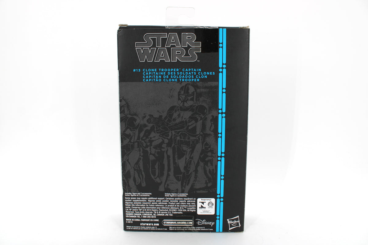Clone Trooper Captain Black Series 6-Inch Figure — Box Back