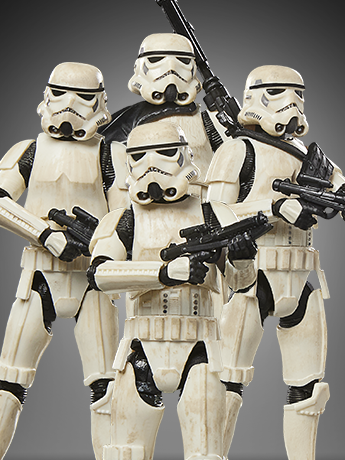 Imperial Remnant Stormtrooper Vintage Collection 3.75-Inch Figures — Three-Quarter Group Detail