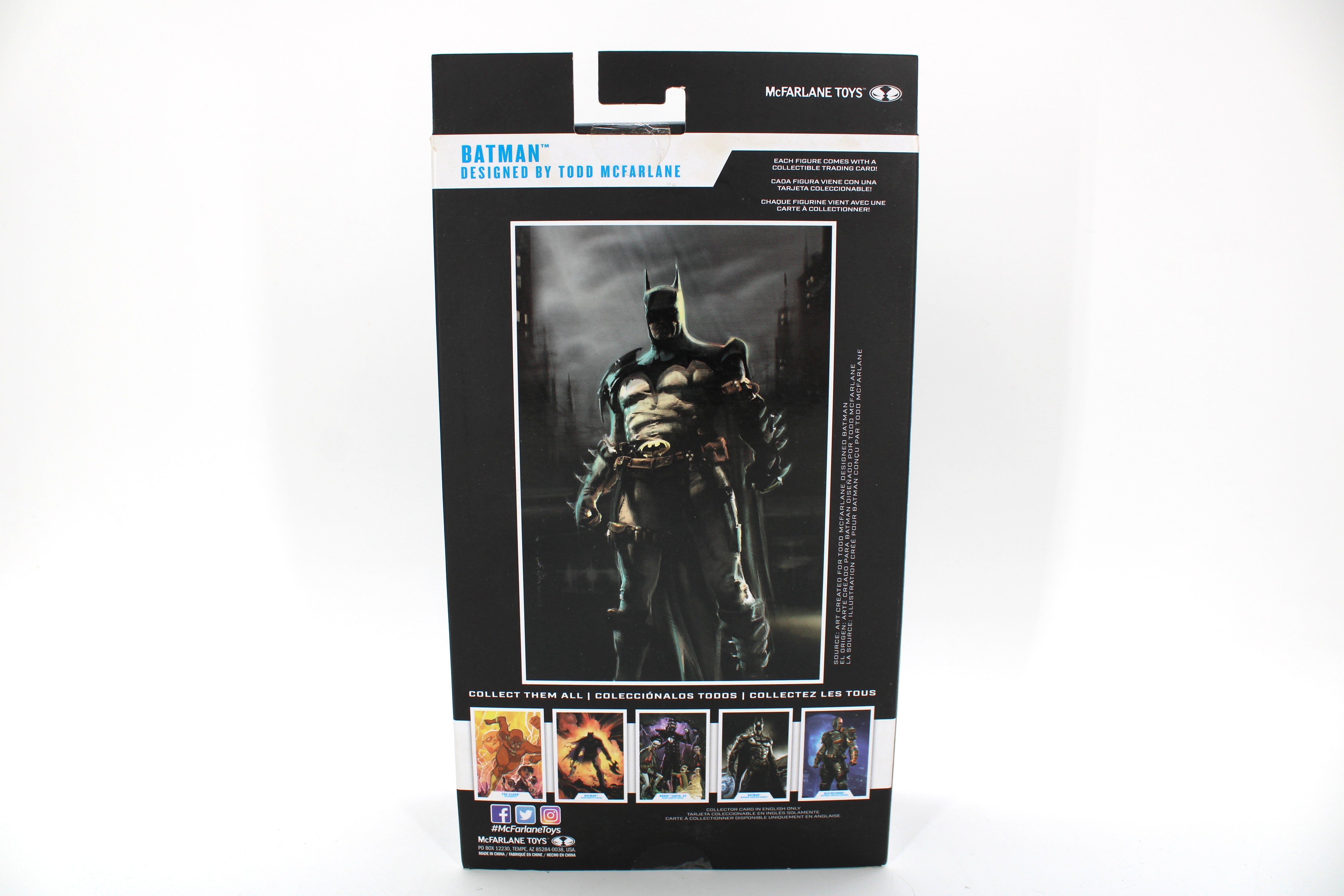 Batman DC Multiverse Designed by Todd McFarlane Figure — Box Back with Collect Them All Strip
