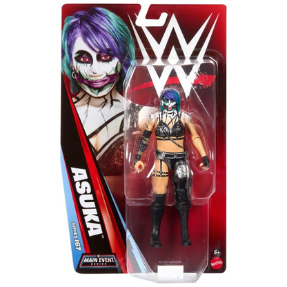 Asuka WWE Main Event Series 167 6-Inch Figure — Card Front with Figure in Blister Packaging