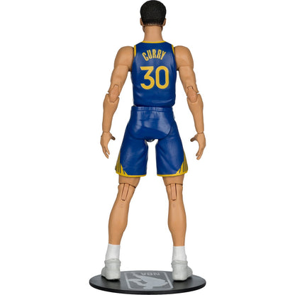Stephen Curry NBA McFarlane SportsPicks 6-Inch Figure — Back View on NBA Display Base