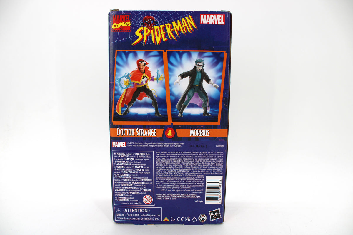 Doctor Strange & Morbius Marvel Legends Spider-Man Animated Series VHS 2-Pack — Box Back View