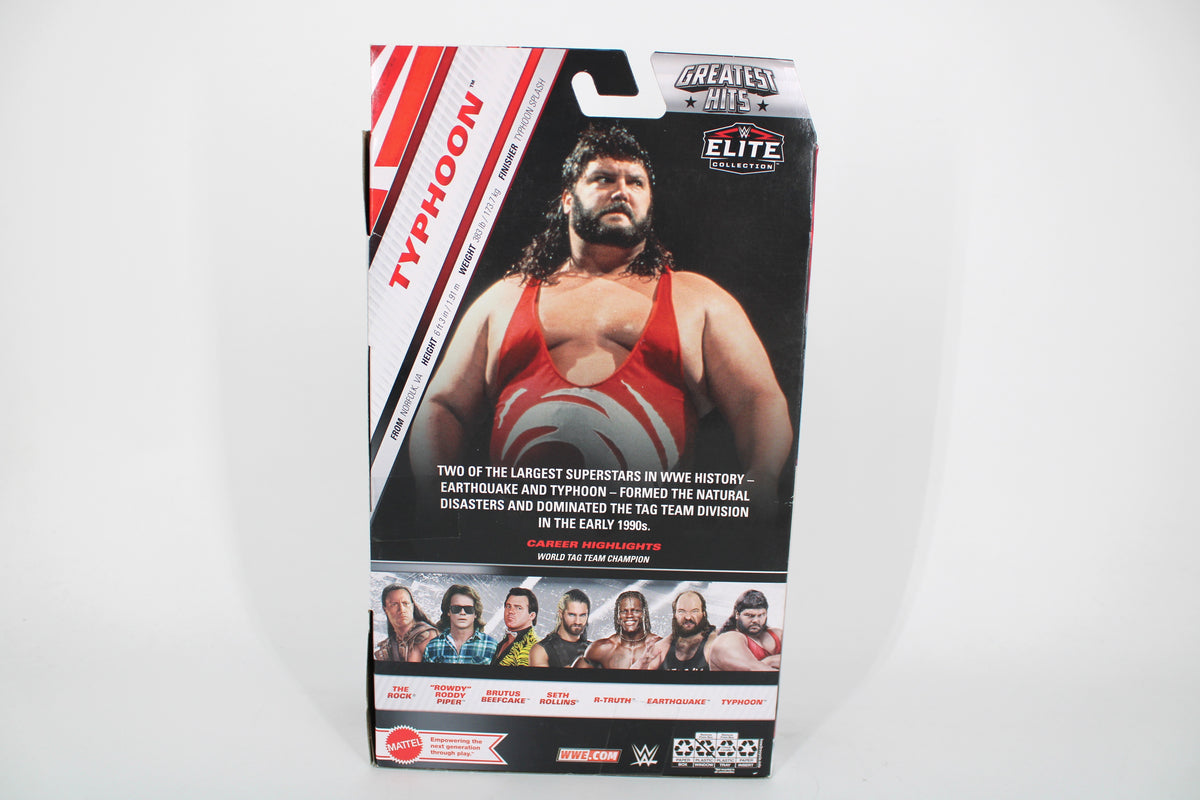 Typhoon WWE Elite Greatest Hits Figure — Card Back with Wave Lineup