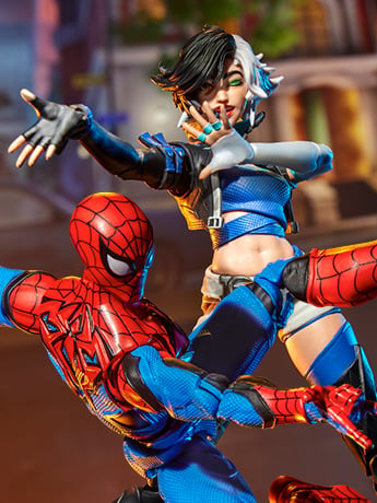 Spider-Man & Luna Snow Marvel Legends 6-Inch Two-Pack — Close-Up Articulation Pose