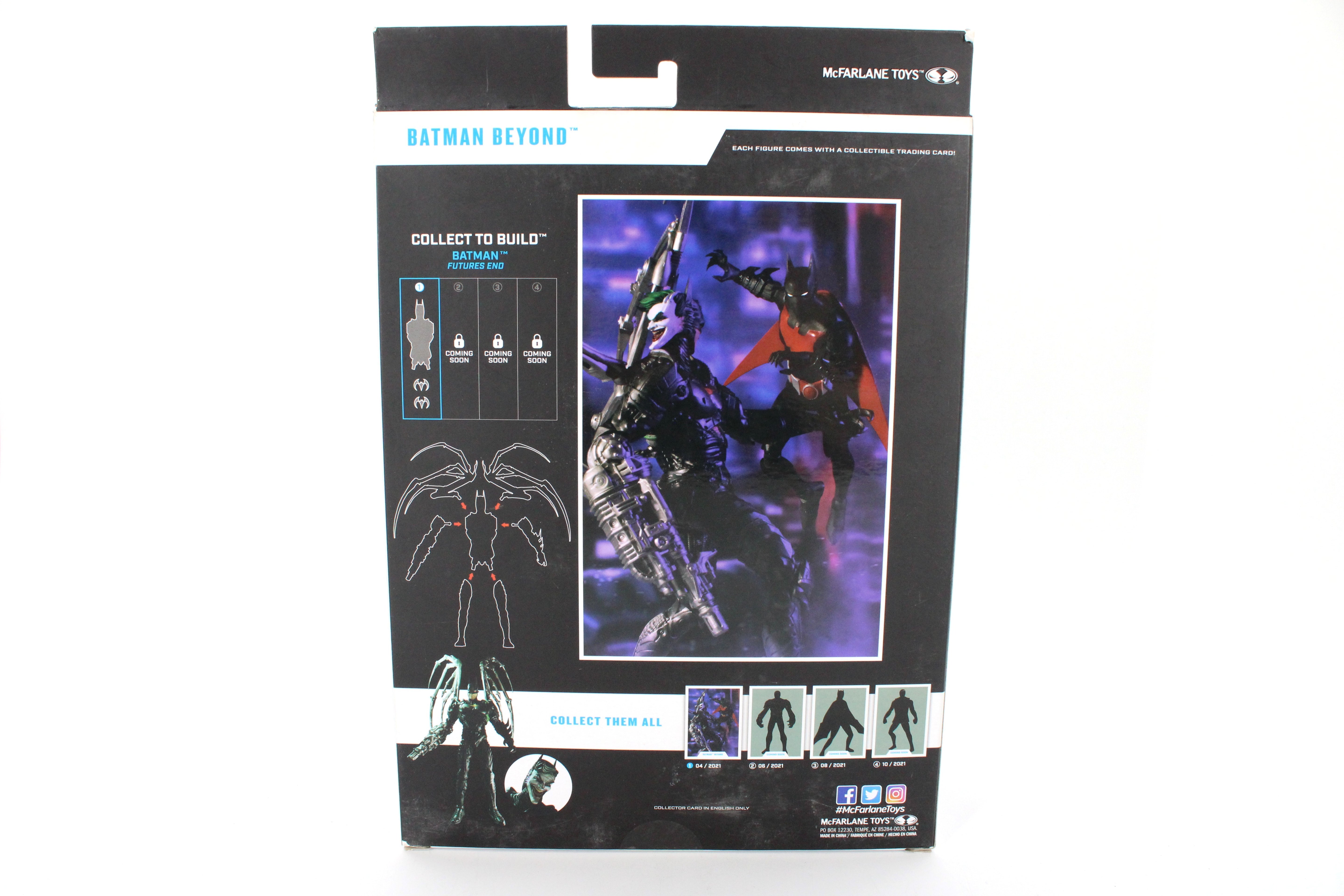 Batman Beyond DC Multiverse Futures End Figure — Card Back with JokerBot BAF Schematic and Wave Lineup