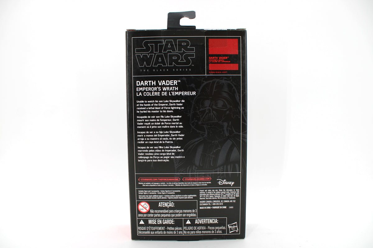 Darth Vader Emperor's Wrath Black Series 6-Inch Figure — Box Back View