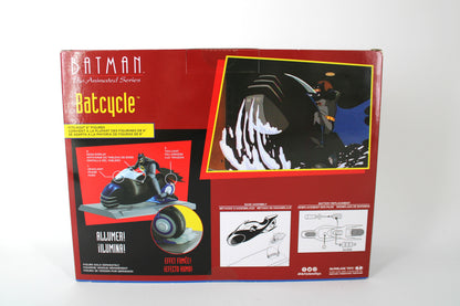 Batcycle Batman Animated Series McFarlane Vehicle — Box Back with Feature Diagram and Trilingual Text