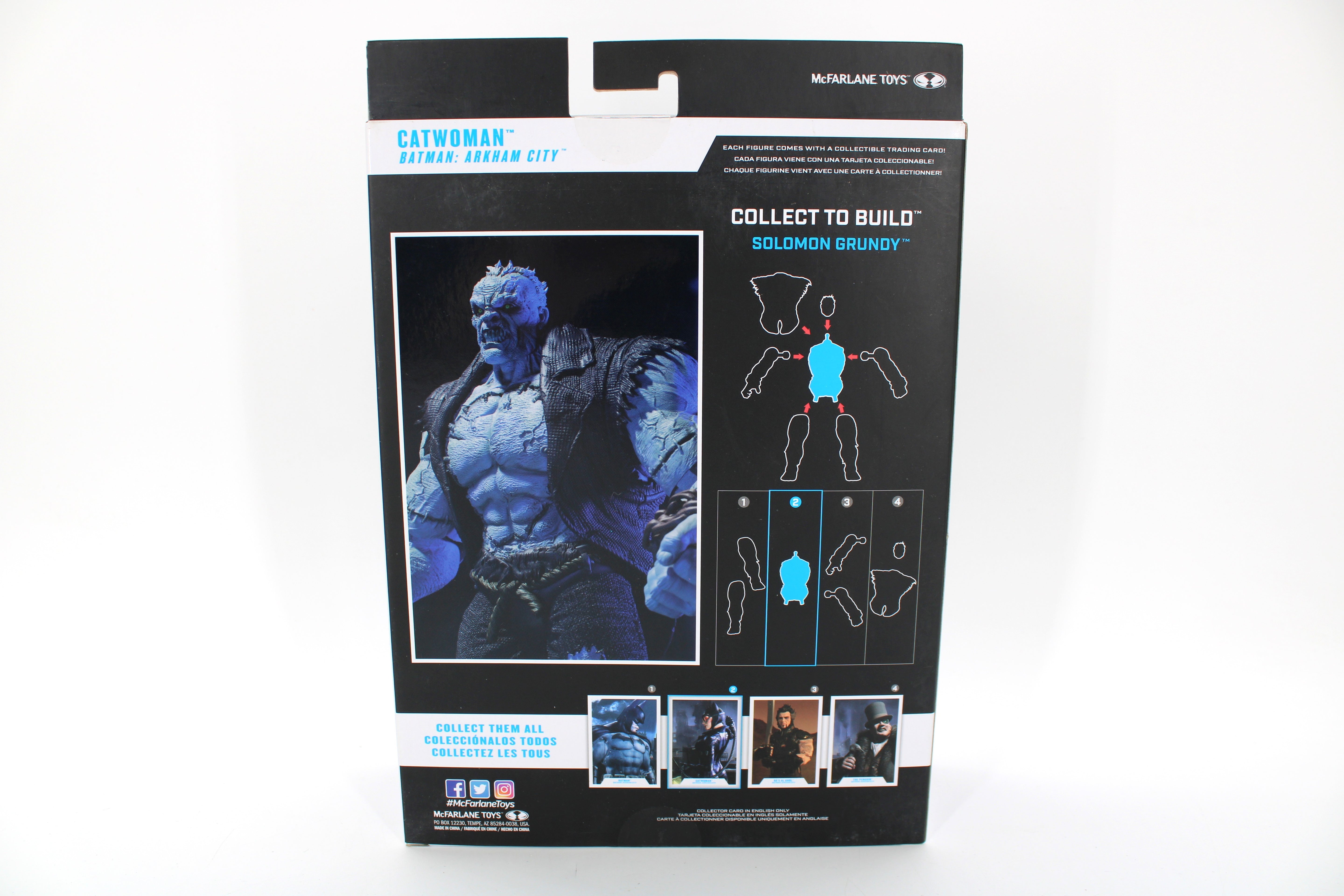 Catwoman DC Multiverse Arkham City Figure — Card Back with Solomon Grundy Assembly Diagram