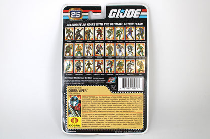 Cobra Viper G.I. Joe 25th Anniversary 2007 Carded Figure — Card Back with 24-Figure Checklist and File Card