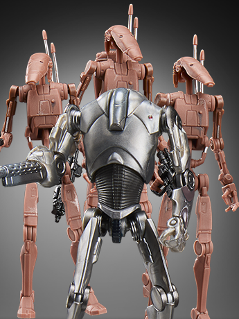 Super Battle Droid & Battle Droids Geonosis Vintage Collection 3.75-Inch Set — Figure Detail Close-Up