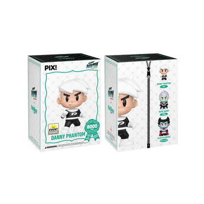 Danny Phantom Pix! Vinyl Figure 2026 Exclusive — Box Front and Box Side with Chase Variant Guide