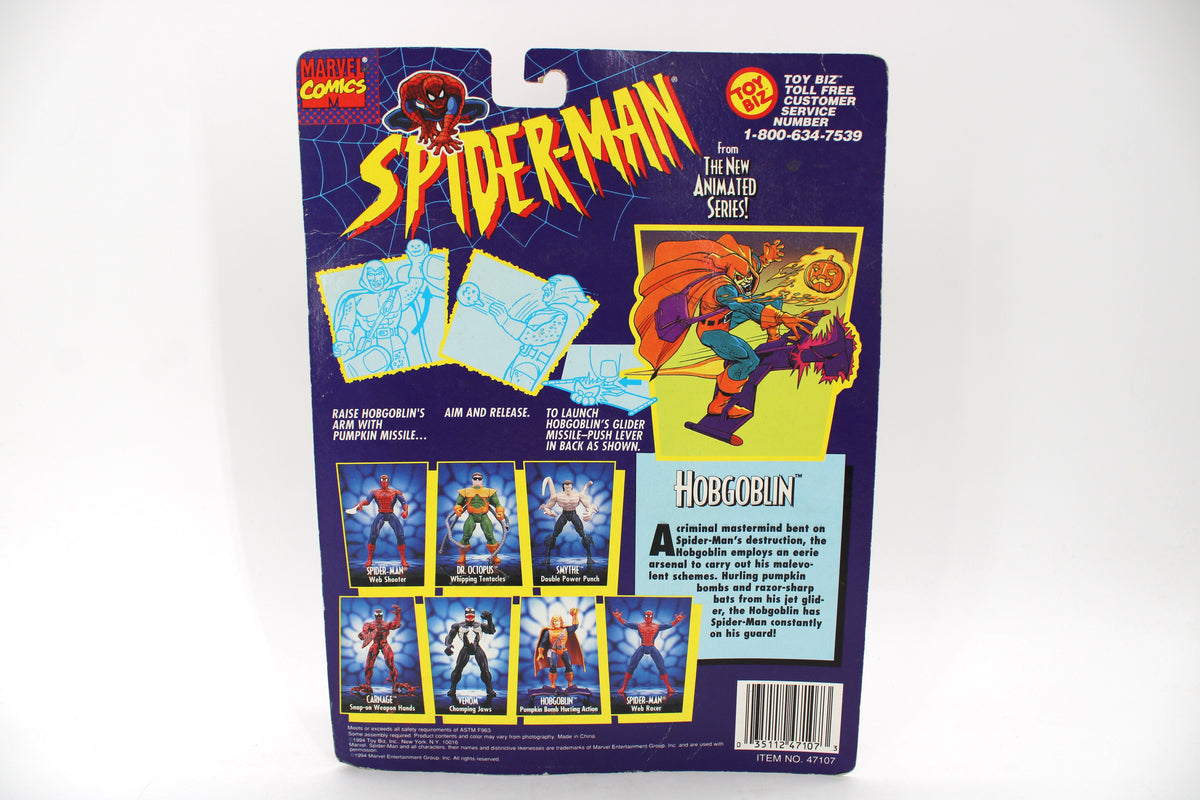 Hobgoblin Spider-Man Animated Series 1994 Toy Biz 5-Inch Carded Figure — Card Back