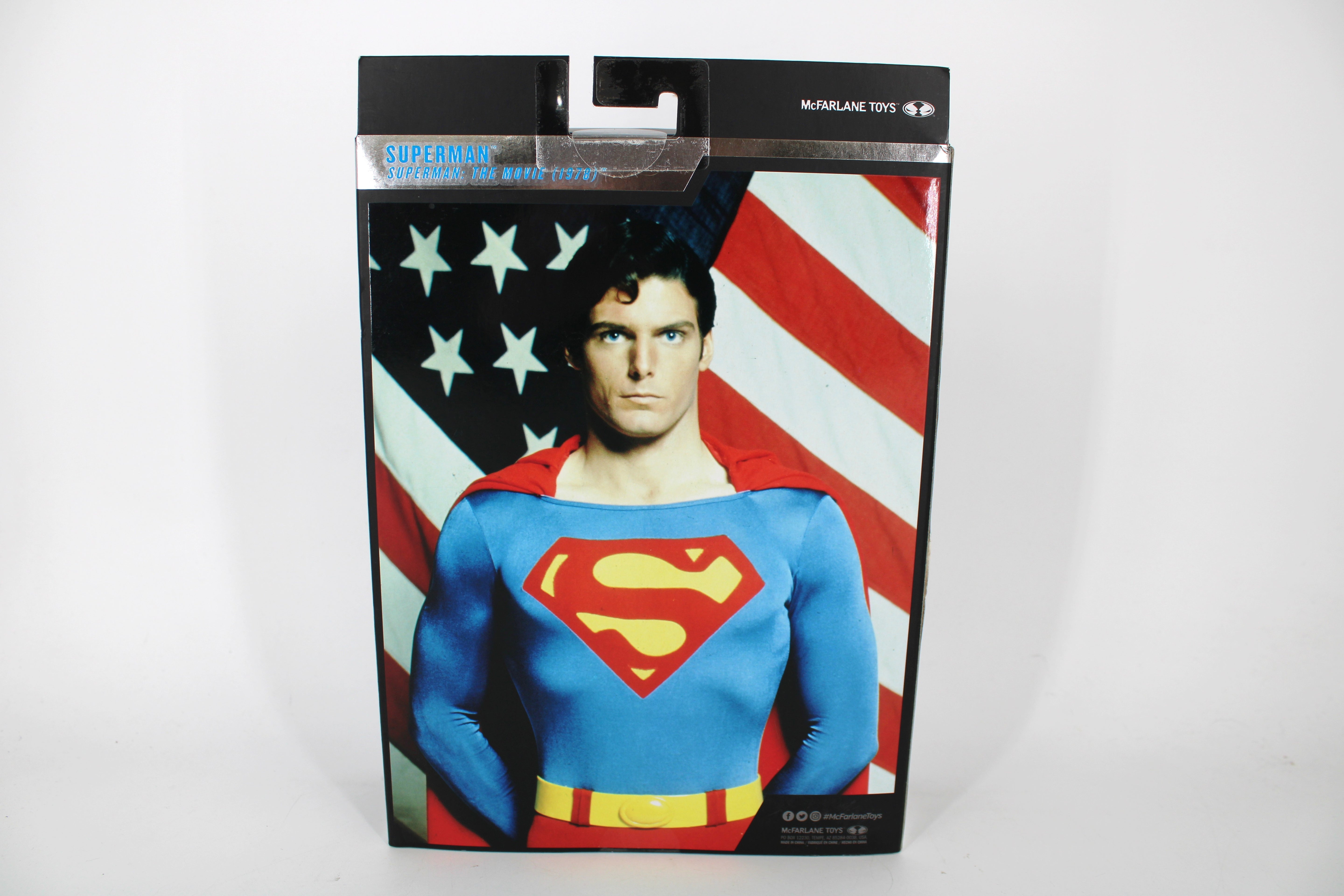 Superman DC Multiverse Collector Edition Figure — Box Back with Christopher Reeve Photo