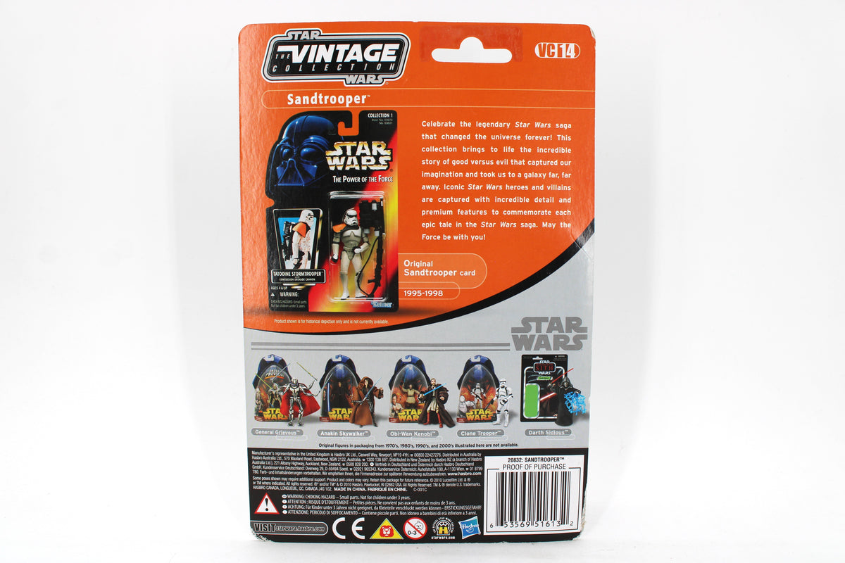 Sandtrooper Star Wars Vintage Collection VC14 3.75-Inch Carded Figure — Card Back with Wave 2 Figures