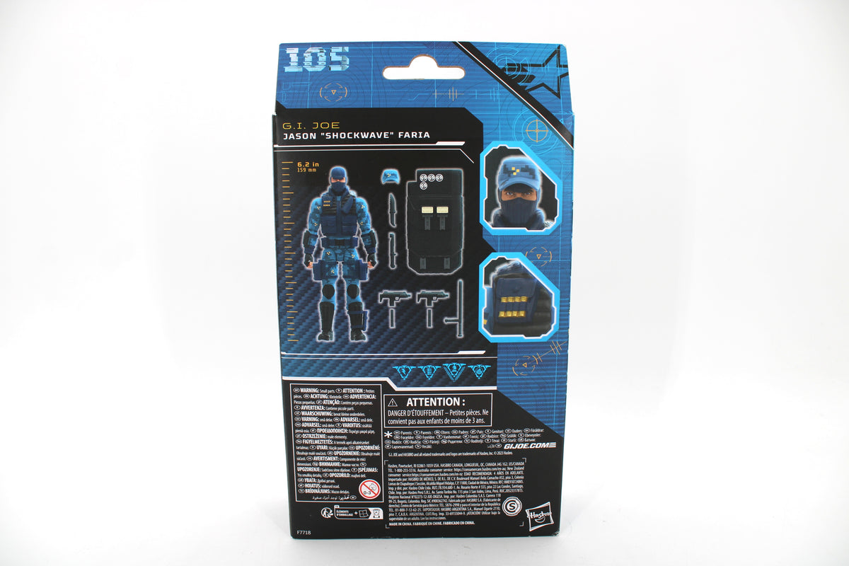 Shockwave G.I. Joe Classified Series #105 6-Inch Figure — Box Back View with Accessory Layout