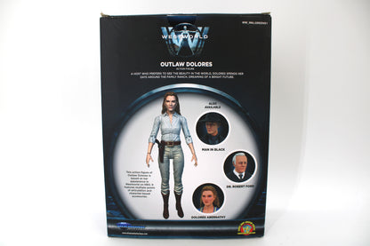 Outlaw Dolores Westworld Diamond Select Toys 2019 Figure — Box Back with Character Art
