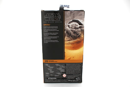 Grogu Black Series Star Wars Figure #26 — Box Back View with Multilingual Bio and Line Number
