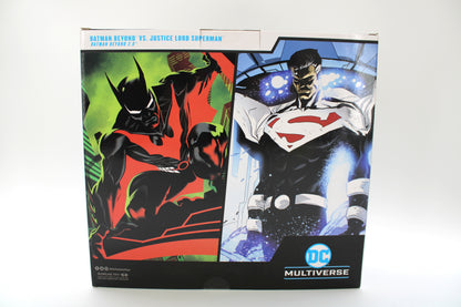Batman Beyond vs Justice Lord Superman DC Multiverse 2-Pack — Box Back Comic Art Detail