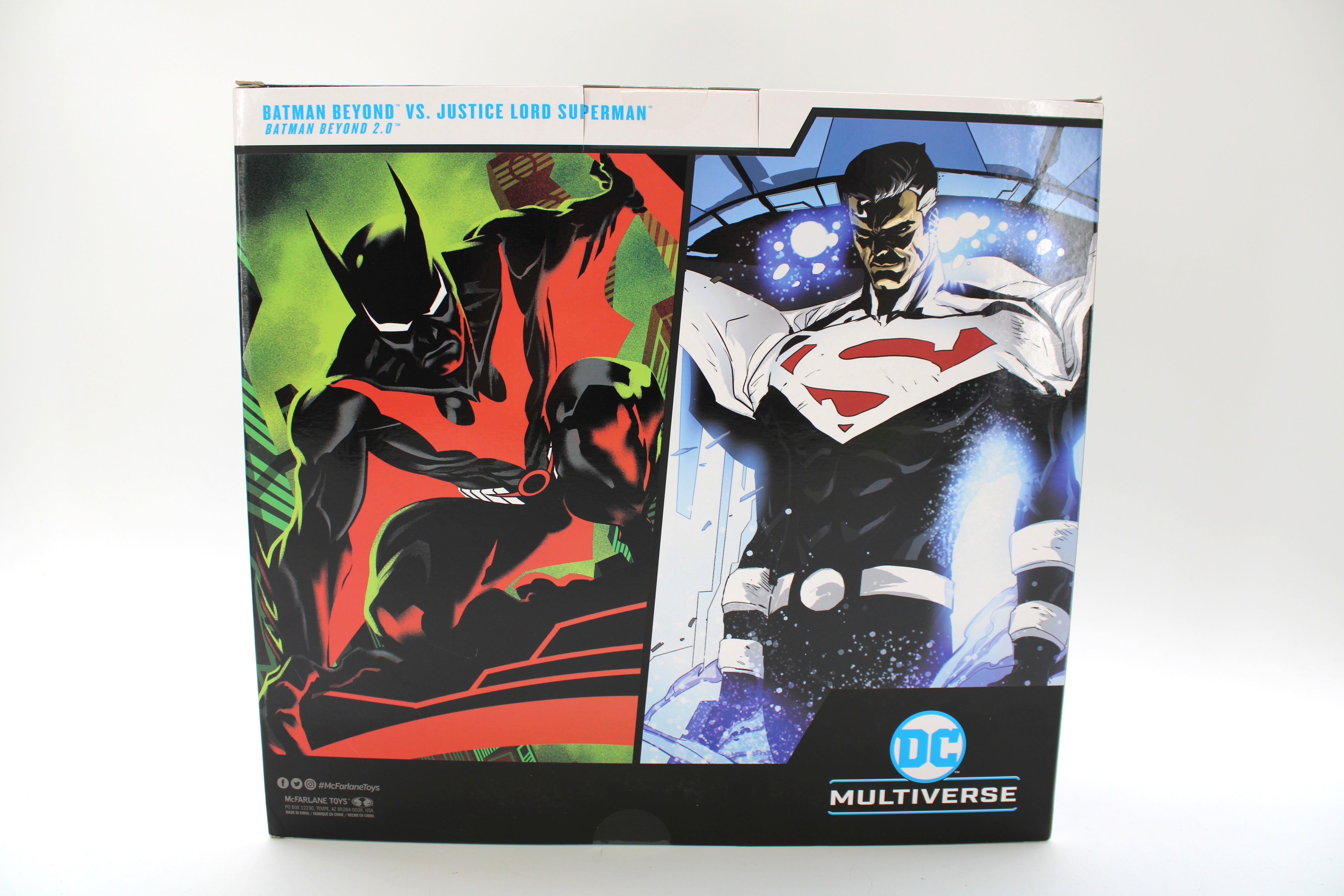 Batman Beyond vs Justice Lord Superman DC Multiverse 2-Pack — Box Back Comic Art Detail