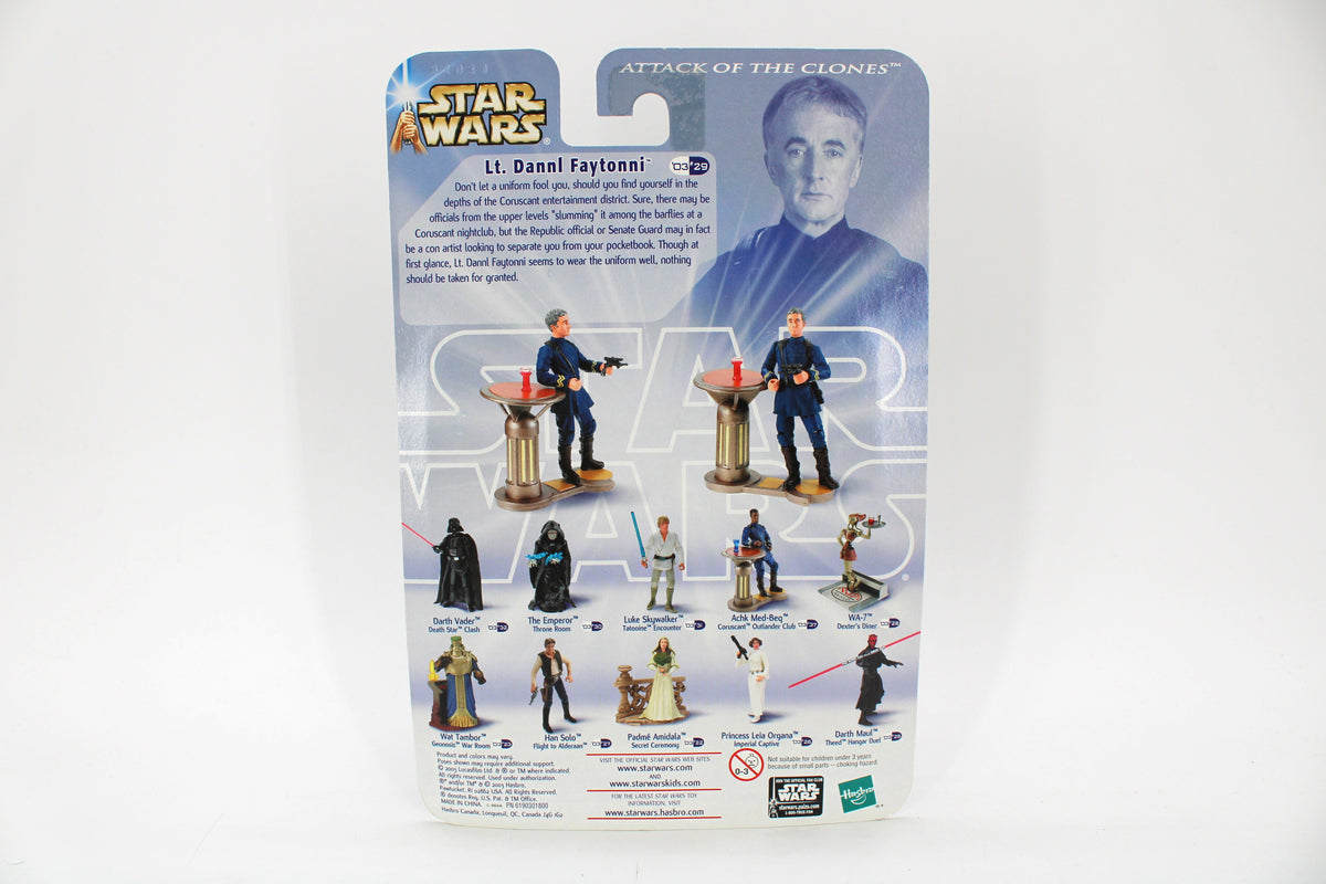 Lt. Dannl Faytonni Star Wars Attack of the Clones 3.75-Inch Figure — Card Back