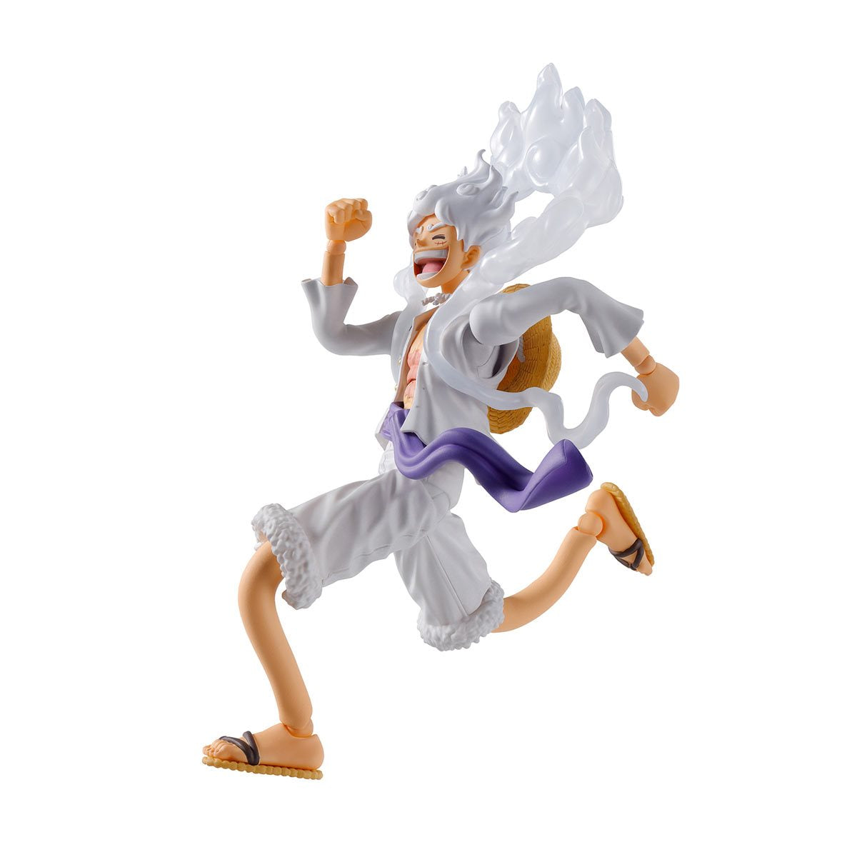 Luffy Gear 5 S.H.Figuarts 6-Inch Figure — Front View Running Pose White Background