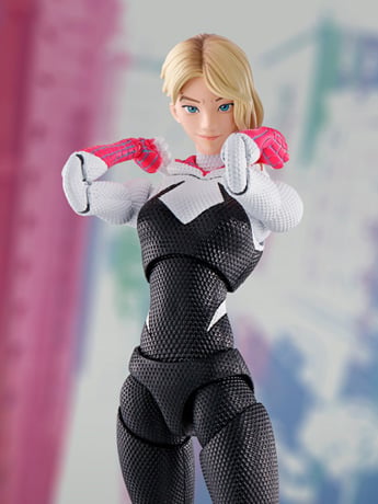 Spider-Gwen S.H.Figuarts Across the Spider-Verse Figure — Unmasked Gwen Stacy Head Sculpt Detail