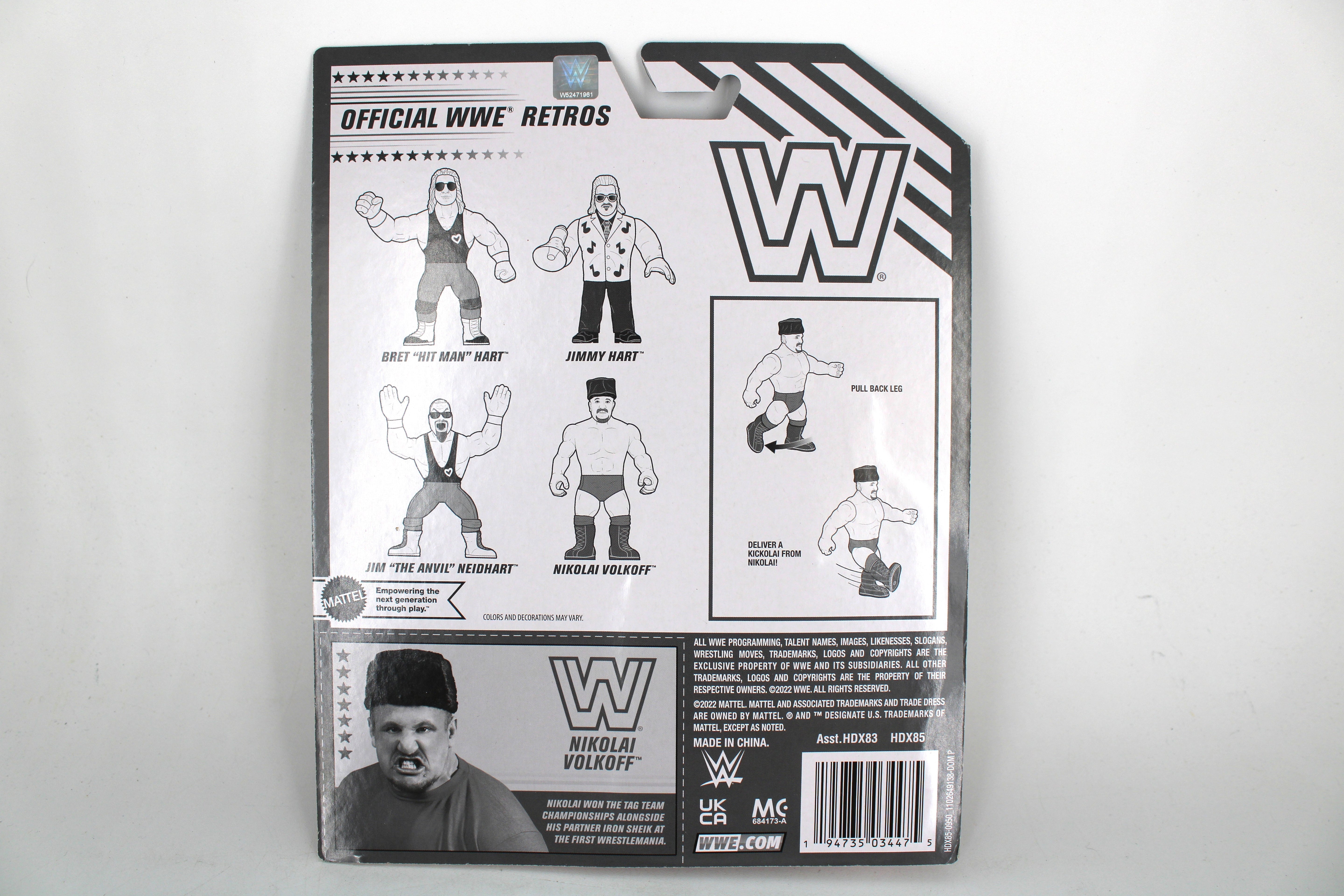 Nikolai Volkoff WWE Retros Wave 2 Figure — Card Back