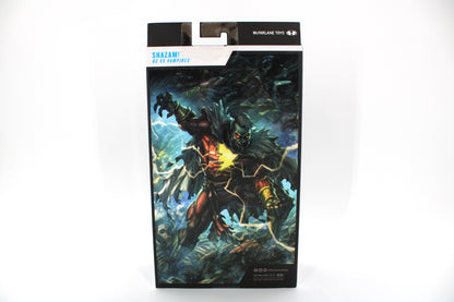 Shazam DC vs. Vampires DC Multiverse Gold Label Figure — Box Back with Comic Art Illustration