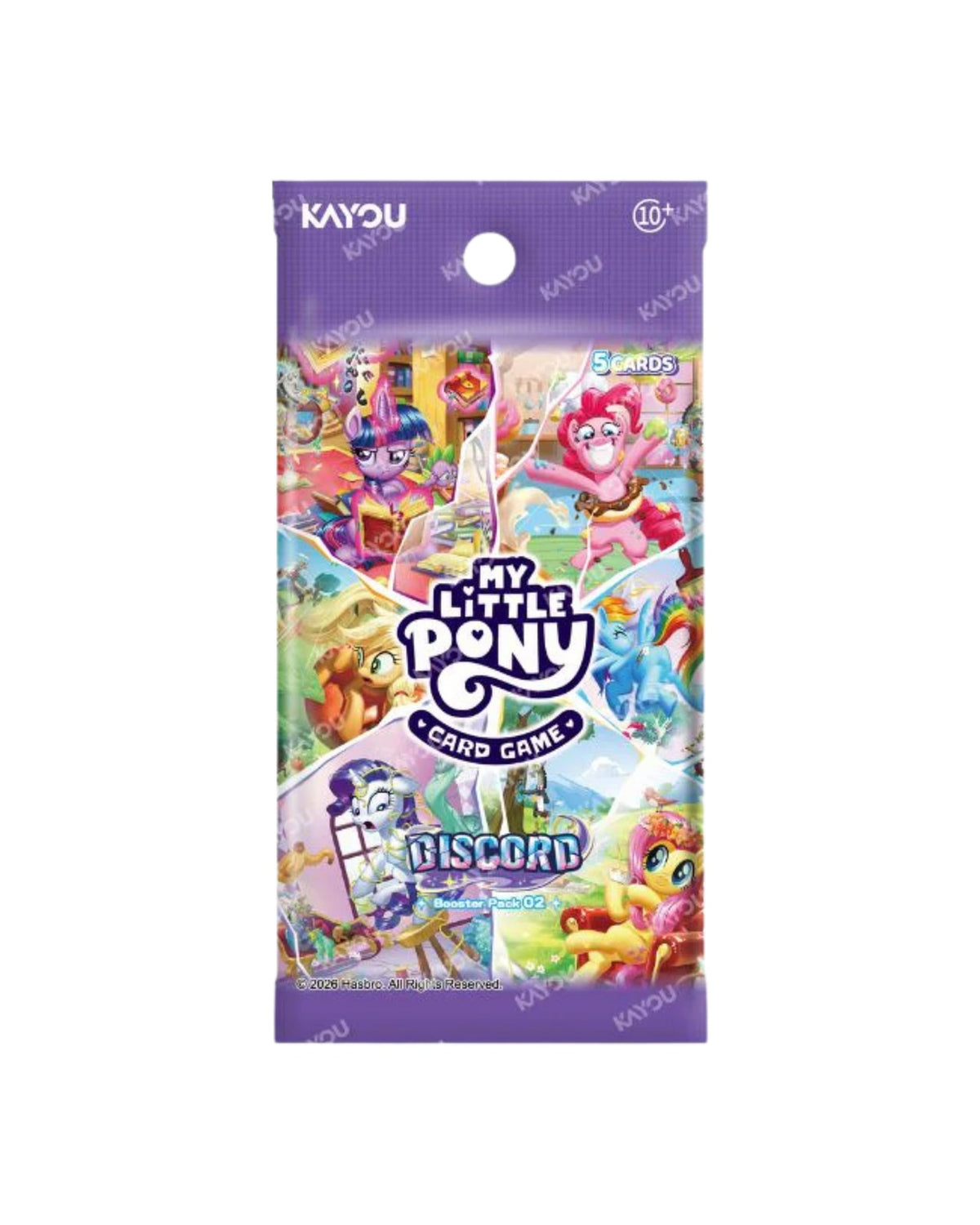 Discord!!! My Little Pony Card Game — Single Booster Pack Front with Mane 6 Artwork