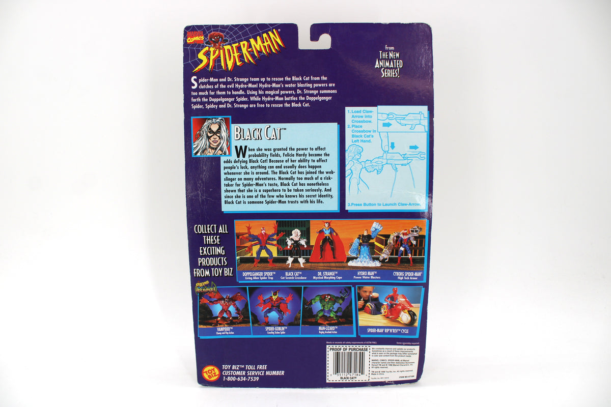 Black Cat Spider-Wars Toy Biz 1996 Carded Figure — Card Back