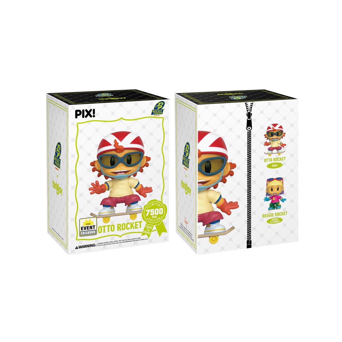 Otto Rocket Pix! Vinyl Figure — Box Front and Box Side Showing 7500 Limited Edition and Chase Detail