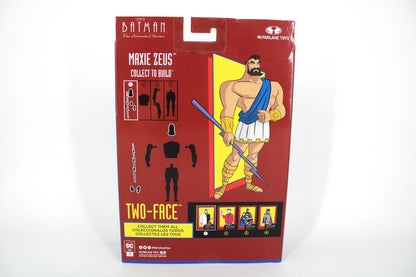 Two-Face Batman Animated Series McFarlane 6-Inch Figure 2024 — Box Back with Maxie Zeus BAF Diagram