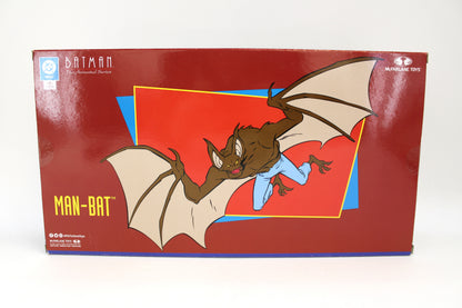 Man-Bat DC Direct Gold Label BTAS Figure — Box Back with Full-Bleed Animated Illustration
